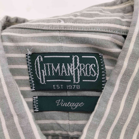 ギットマンブラザーズヴィンテージ GITMAN BROS VINTAGE USA製 ストライプ ボタンダウン ポケット長袖シャツ メンズ L