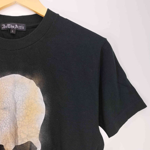 インザアティック In The Attic メッセージ 箔 スカルプリント 半袖Tシャツ y2k メンズ JPN:L