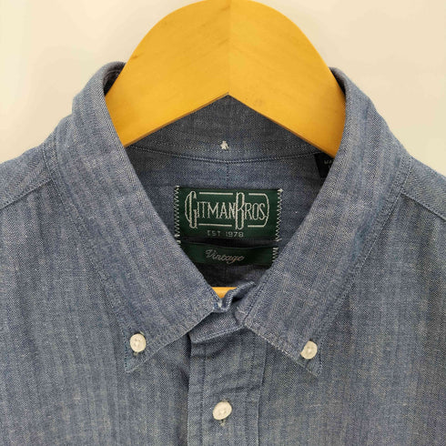ギットマンブラザーズヴィンテージ GITMAN BROS VINTAGE USA製 ヘリンボーン ボタンダウン ポケット長袖シャツ メンズ L