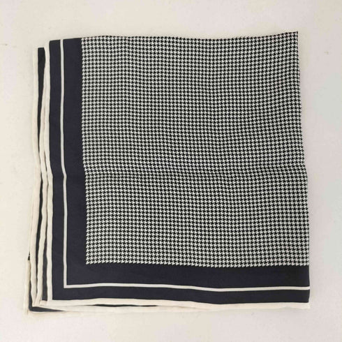 バーバリーブラックレーベル BURBERRY BLACK LABEL シルク100 千鳥格子柄 ハンカチ メンズ