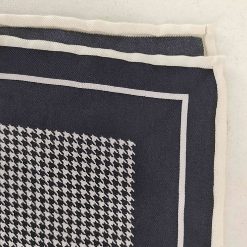 バーバリーブラックレーベル BURBERRY BLACK LABEL シルク100 千鳥格子柄 ハンカチ メンズ