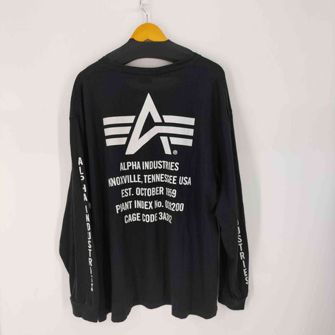 アルファインダストリーズ ALPHA INDUSTRIES プリント ロングスリーブカットソー BIG SIZE メンズ 4L