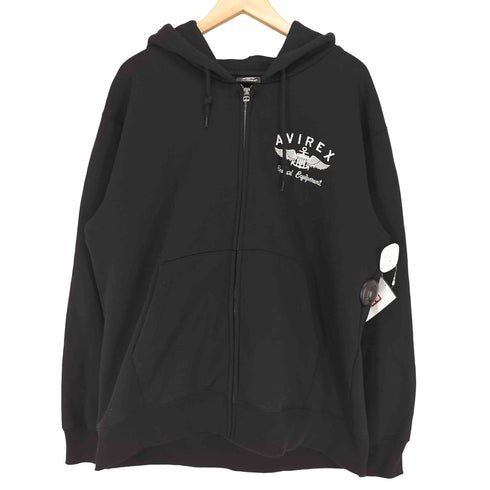 アヴィレックス AVIREX VARSITY LOGO SWEAT ZIP UP PARKA バーシティ ロゴ スウェット ジップ アップ パーカー メンズ JPN:XL
