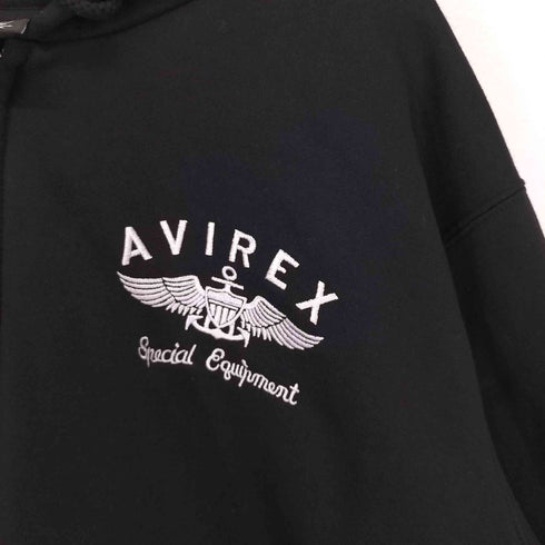 アヴィレックス AVIREX VARSITY LOGO SWEAT ZIP UP PARKA バーシティ ロゴ スウェット ジップ アップ パーカー メンズ JPN:XL