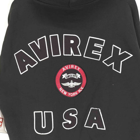 アヴィレックス AVIREX VARSITY LOGO SWEAT ZIP UP PARKA バーシティ ロゴ スウェット ジップ アップ パーカー メンズ JPN:XL