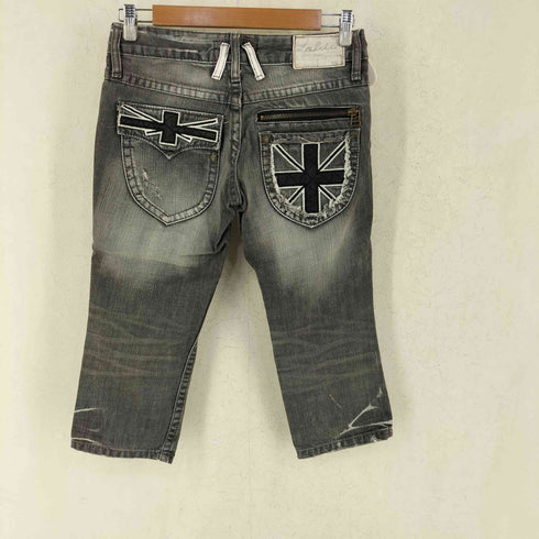 LOLITA JEANS ロリータ クロップド丈 ダメージ加工 ポケットワッペン デニム パンツ Y2K レディース S