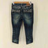 Hotkiss & Denim ホットキス アンド デニム ビジュー付き ラインストーン バック クロップド丈 デニム パンツ Y2K レディース 24