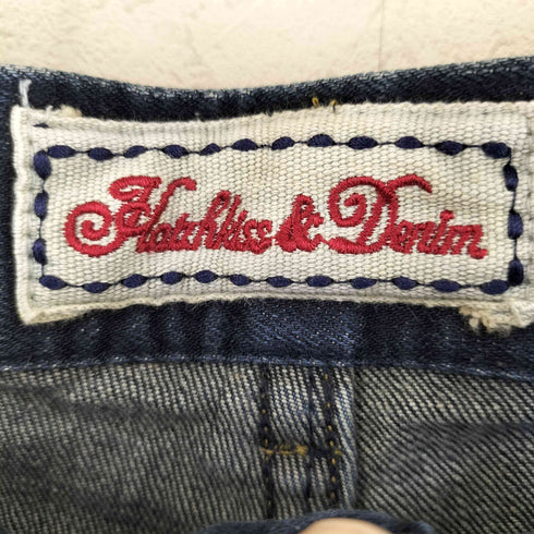 Hotkiss & Denim ホットキス アンド デニム ビジュー付き ラインストーン バック クロップド丈 デニム パンツ Y2K レディース 24