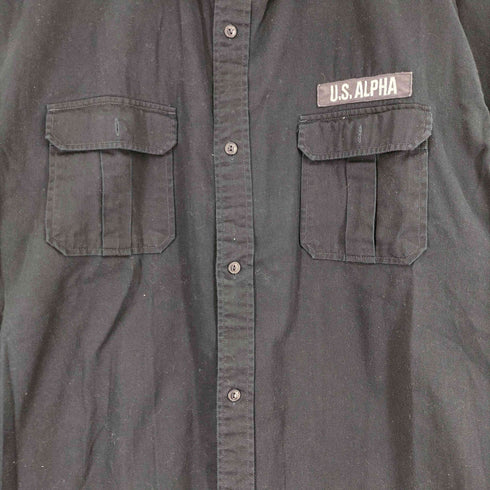 アルファインダストリーズ ALPHA INDUSTRIES 刺繍 ロングスリーブ ミリタリーシャツ BIG SIZE メンズ 5L