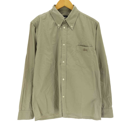 ステューシー Stussy 90s USA製 OLD ロゴ刺繍 ボックス 長袖シャツ メンズ M