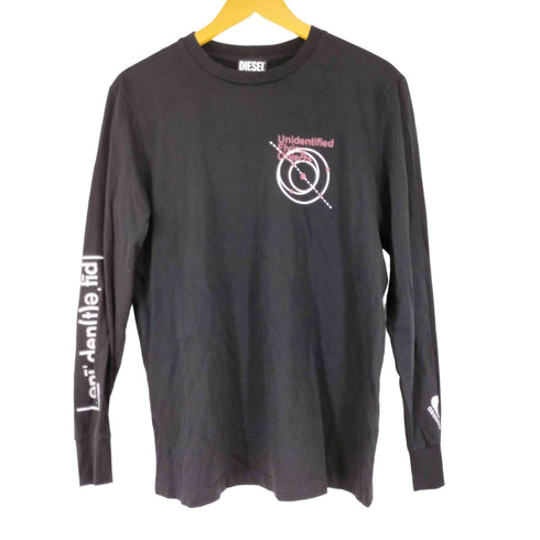 ディーゼル DIESEL 両面プリントデザイン 長袖 クルーネックTシャツ メンズ import:S
