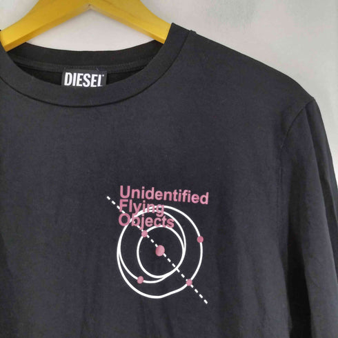 ディーゼル DIESEL 両面プリントデザイン 長袖 クルーネックTシャツ メンズ import:S