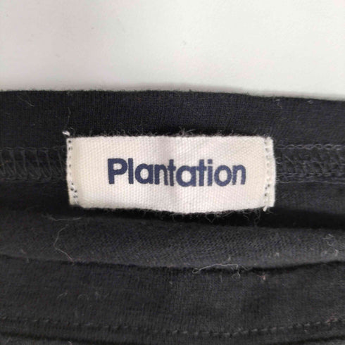 プランテーション Plantation コットン 無地 ハイネック 半袖カットソー レディース JPN:M
