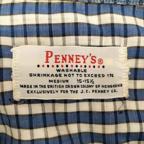 ペニーズ PENNEYS 60S S/S 開襟 オープンカラー チェック ボックス シャツ 短丈 vintage ヴィンテージ メンズ