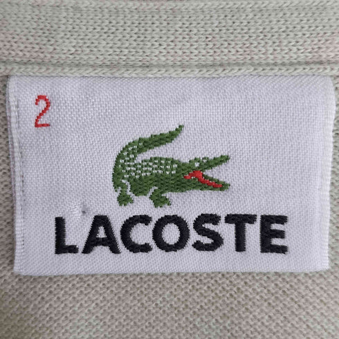 ラコステ LACOSTE ロゴ刺繍 リブカラー 鹿の子 半袖ポロシャツ メンズ 2