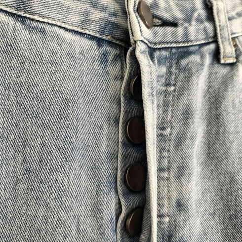 RAVE HOUSE ボタンフライ ステッチデザイン デニムパンツ レディース JPN:XL