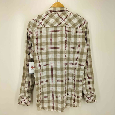 ディーゼル DIESEL ダメージ加工 ワッペンデザイン チェックシャツ Y2K メンズ import:M