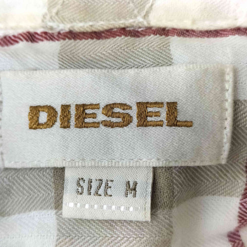 ディーゼル DIESEL ダメージ加工 ワッペンデザイン チェックシャツ Y2K メンズ import:M