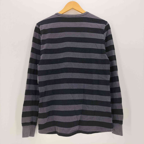 ディスカバード DISCOVERED 製品染め ボーダー サムホール クルーネック L/S Tシャツ Y2K メンズ JPN:2