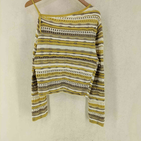 マウジー moussy RANDOM STRIPE SHOULDER ランダムストライプ オフ ショルダー トップス レディース FREE