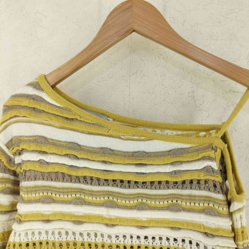 マウジー moussy RANDOM STRIPE SHOULDER ランダムストライプ オフ ショルダー トップス レディース FREE