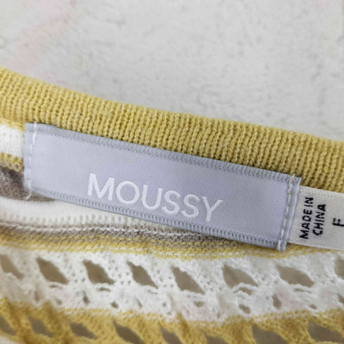 マウジー moussy RANDOM STRIPE SHOULDER ランダムストライプ オフ ショルダー トップス レディース FREE