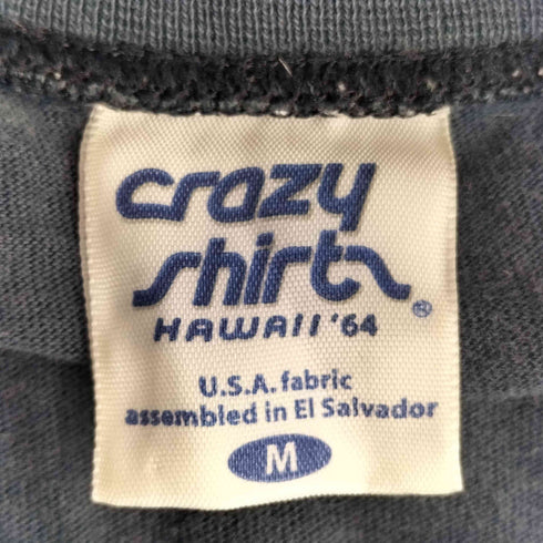 クレイジーシャツ CRAZY SHIRTS 90-00S USA製 シャーク 鮫 プリント ペイント加工 S/S Tシャツ メンズ import:M