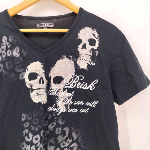 SORRIDERE スカルプリント ラメ加工 S/S Tシャツ Y2K メンズ JPN:XL