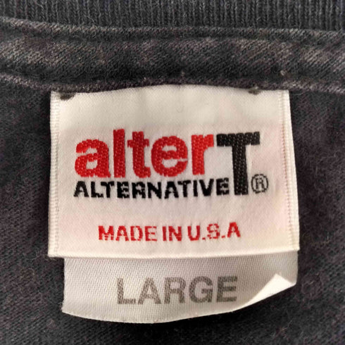 オルタナティブ alternative ALTER T PRE-SHRUNK USA製 スペード 両面 プリント S/S Tシャツ メンズ import:L