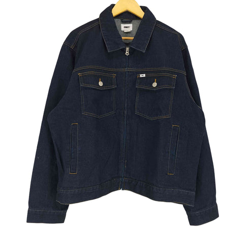 オベイ OBEY BASE TRUCKER JACKET デニム トラッカー ジャケット メンズ XL