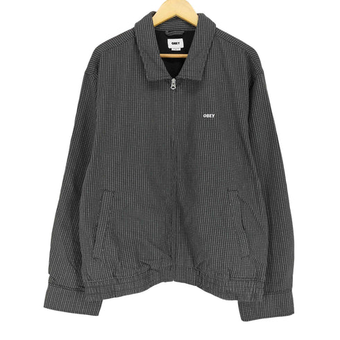 オベイ OBEY LUTHER BLOUSON JACKET チェック ジップ ジャケット メンズ XL