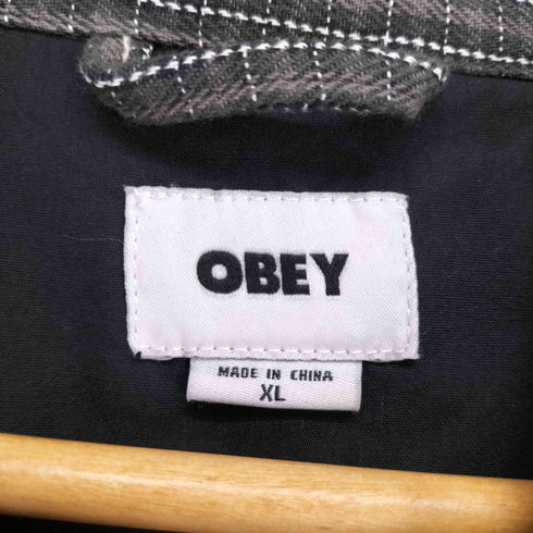 オベイ OBEY LUTHER BLOUSON JACKET チェック ジップ ジャケット メンズ XL