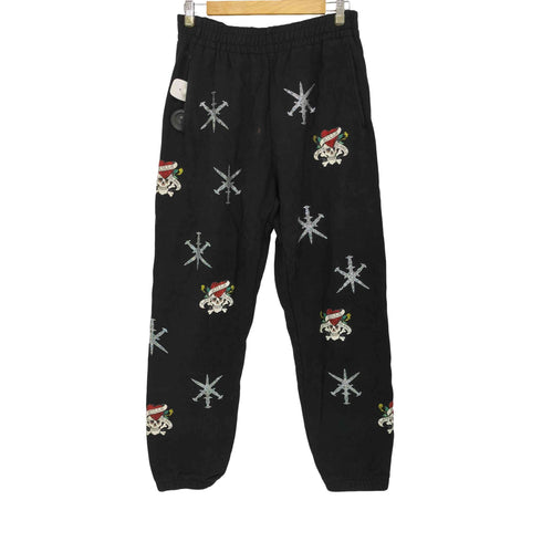 アンノウン UNKNOWN SKELETON AND CROSSES RHINESTONE JOGGER ライトストーン ジョガーパンツ メンズ JPN:L