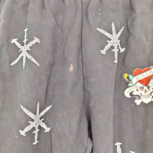 アンノウン UNKNOWN SKELETON AND CROSSES RHINESTONE JOGGER ライトストーン ジョガーパンツ メンズ JPN:L
