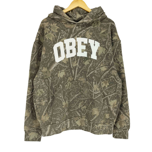オベイ OBEY COLLEGIATE PULLOVER HOOD リアルツリー プルオーバー パーカー メンズ M