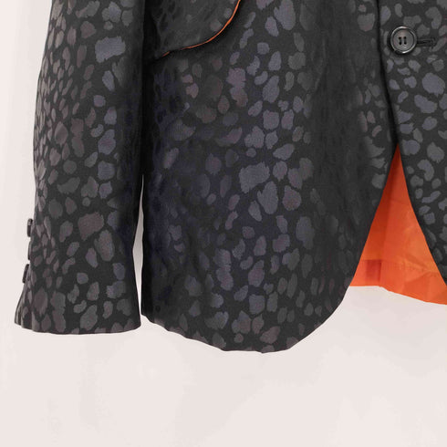ブラックコムデギャルソン BLACK COMME des GARCONS 21ss leopard jacket レオパード 変形 4B テーラードジャケット メンズ JPN:L