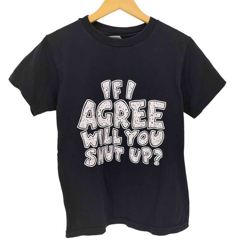 アンビル Anvil 90s USA製 袖シングルステッチ IF AGREE WILL YOU SHUT UP クルーネック 半袖 Tシャツ メンズ JPN:L