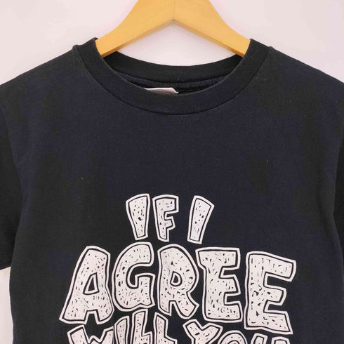 アンビル Anvil 90s USA製 袖シングルステッチ IF AGREE WILL YOU SHUT UP クルーネック 半袖 Tシャツ メンズ JPN:L
