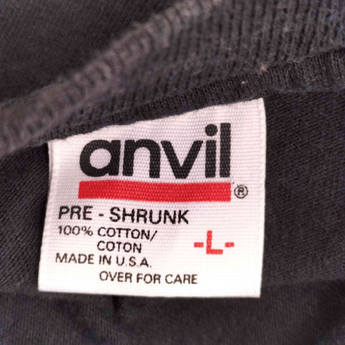 アンビル Anvil 90s USA製 袖シングルステッチ IF AGREE WILL YOU SHUT UP クルーネック 半袖 Tシャツ メンズ JPN:L