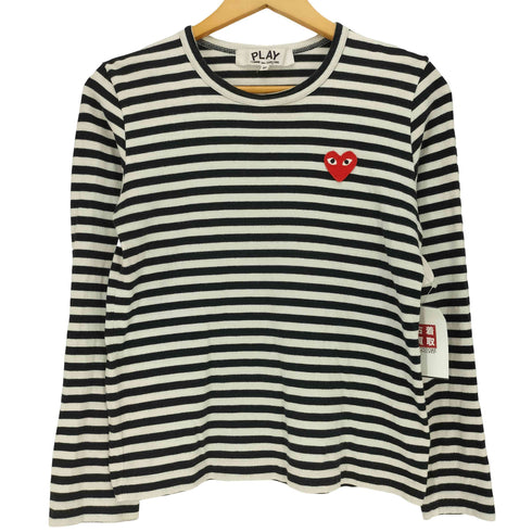 プレイコムデギャルソン PLAY COMME des GARCONS AD2016 ハートワッペン ボーダーカットソー レディース JPN:M