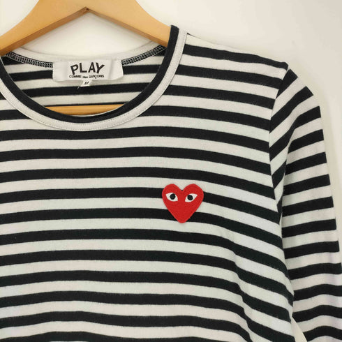 プレイコムデギャルソン PLAY COMME des GARCONS AD2016 ハートワッペン ボーダーカットソー レディース JPN:M