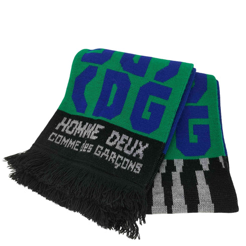 コムデギャルソンオムドゥ COMME des GARCONS HOMME DEUX 25aw ACRYLIC JACQUARD アクリルジャガード フリンジ サッカーマフラー メンズ