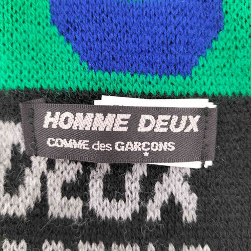 コムデギャルソンオムドゥ COMME des GARCONS HOMME DEUX 25aw ACRYLIC JACQUARD アクリルジャガード フリンジ サッカーマフラー メンズ