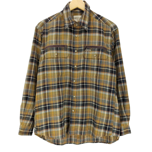 フォックスファイヤー foxfire 90s- ジップ ポケット チェック 長袖 ネルシャツ メンズ M