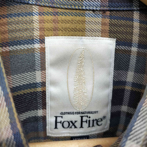 フォックスファイヤー foxfire 90s- ジップ ポケット チェック 長袖 ネルシャツ メンズ M