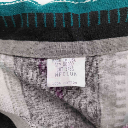 USA製 ネイティブ柄 レイヤード 半袖シャツ レディース MEDIUM