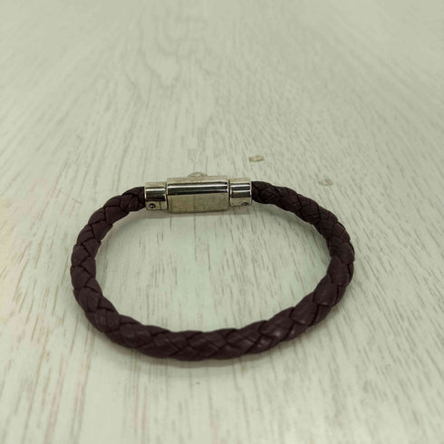 サルヴァトーレフェラガモ Salvatore Ferragamo 編み込み ウーブンレザー ブレスレット メンズ