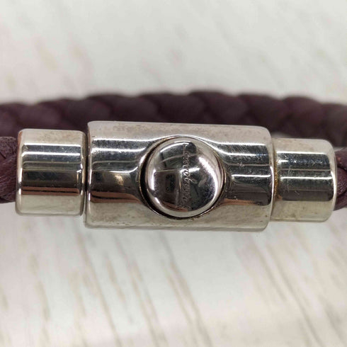 サルヴァトーレフェラガモ Salvatore Ferragamo 編み込み ウーブンレザー ブレスレット メンズ