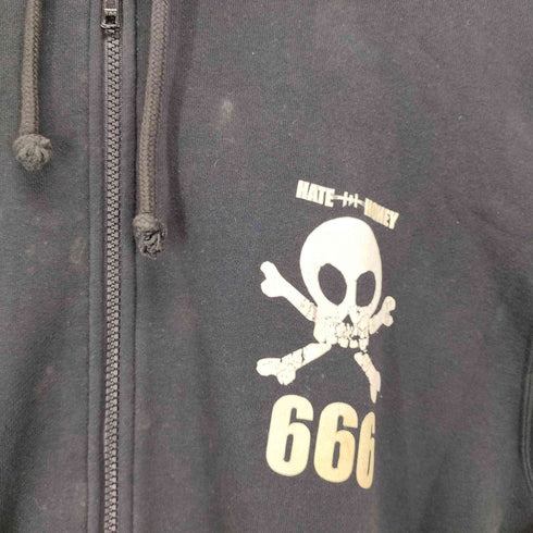 ジャパンバンド スカルプリント ジップパーカー 666 メンズ JPN:XL