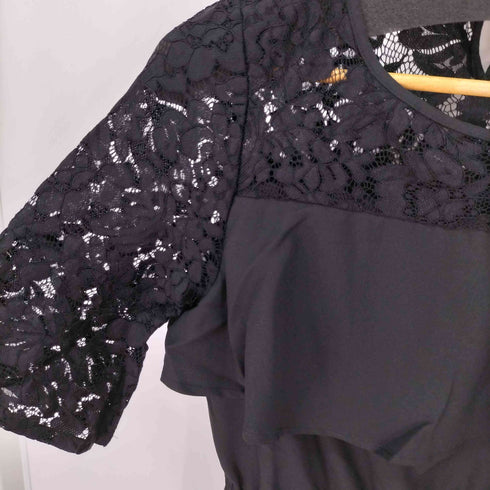 メルロプラス MERLOT PLUS ビスチェ レース切替ロングドレス レディース FREE